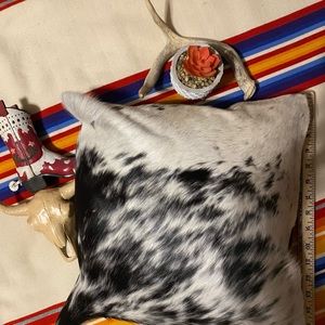 New Handmade Real Cowhide Leather Pillow With Hair On And Pillow Insert Included